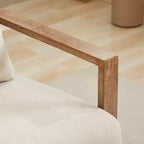 Fauteuil d'appoint pivotant moderne 30,31W avec accoudoirs en bois massif, fauteuil de lecture à 360 degrés, 4Q- ModernLuxe