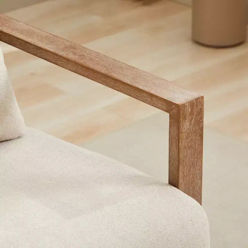 Fauteuil d'appoint pivotant moderne 30,31W avec accoudoirs en bois massif, fauteuil de lecture à 360 degrés, 4Q- ModernLuxe
