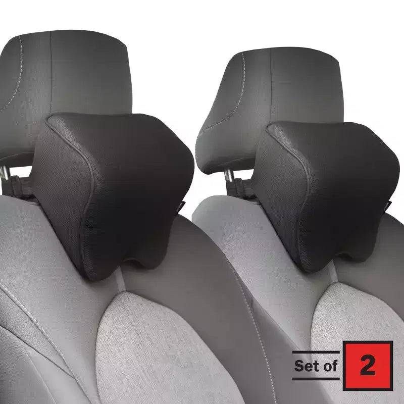 Oreiller d'Appui-Tête Stalwart pour Voiture, Lot de 2, Noir