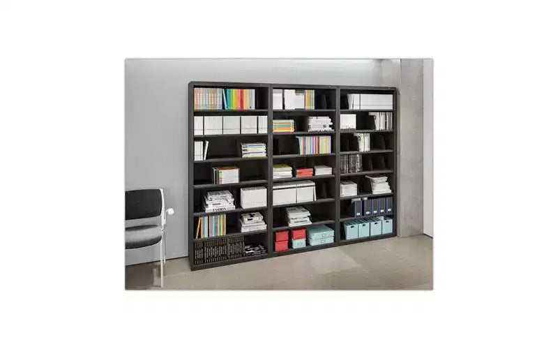 Classeur latéral ouvert Tennsco à étagères fixes pour dossiers à onglets latéraux, 6 étagères pour dossiers légaux/lettres, gris clair, 36 x 16,5 x 75,25