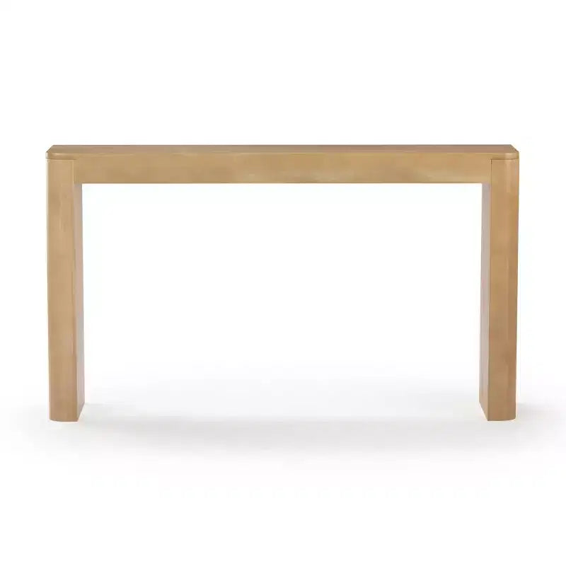 Table console Plank+Beam 56 en bois massif, Table de canapé Conture à bords arrondis, Table d'entrée étroite, Tables console pour entrée