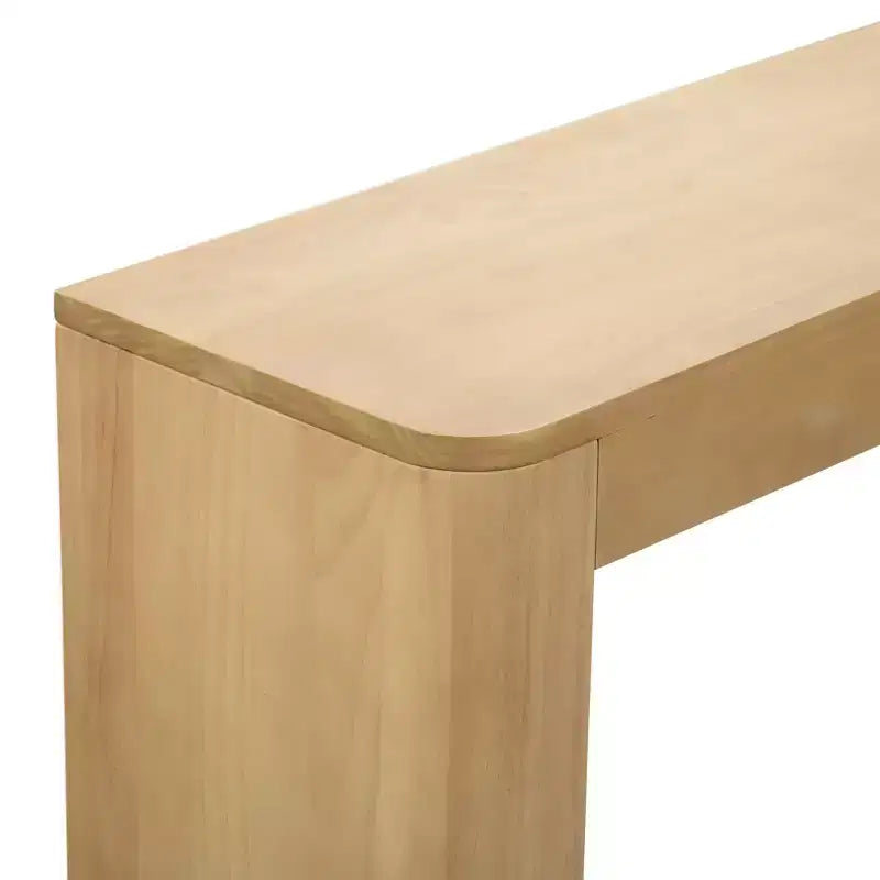 Table console Plank+Beam 56 en bois massif, Table de canapé Conture à bords arrondis, Table d'entrée étroite, Tables console pour entrée