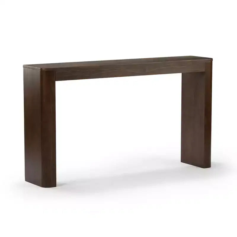 Table console Plank+Beam 56 en bois massif, Table de canapé Conture à bords arrondis, Table d'entrée étroite, Tables console pour entrée
