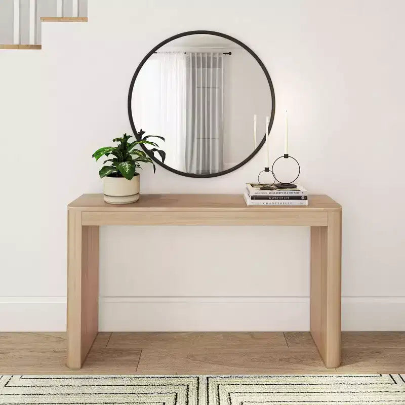 Table console Plank+Beam 56 en bois massif, Table de canapé Conture à bords arrondis, Table d'entrée étroite, Tables console pour entrée