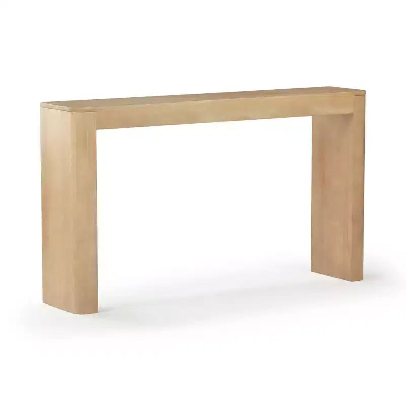 Table console Plank+Beam 56 en bois massif, Table de canapé Conture à bords arrondis, Table d'entrée étroite, Tables console pour entrée