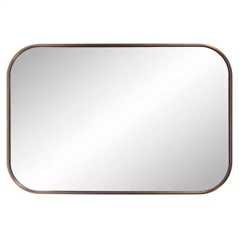 Miroir mural rectangulaire Howard Elliott 36x24 Milo avec cadre en acier inoxydable