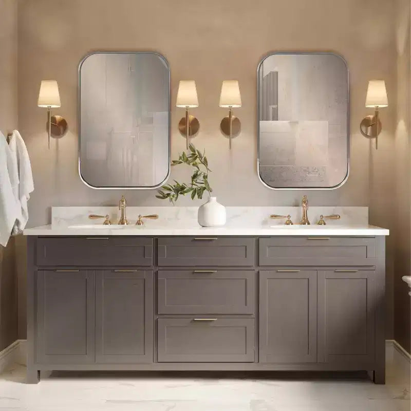Miroir mural rectangulaire Howard Elliott 36x24 Milo avec cadre en acier inoxydable