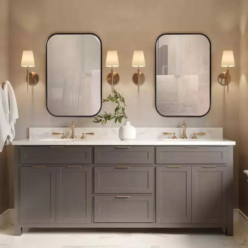 Miroir mural rectangulaire Howard Elliott 36x24 Milo avec cadre en acier inoxydable