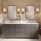 Miroir mural rectangulaire Howard Elliott 36x24 Milo avec cadre en acier inoxydable