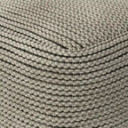 WYNDENHALL Bayhill Boho Square Pouf in Cream Polystyrene Filling