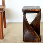 Haussmann Original Wood Twist Stool 10 X 10 X 18 In High Mocha Oil - 10 x 10 x 18