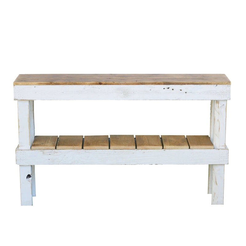 White Combo Double Tier Console
