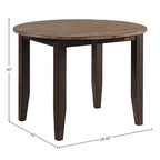 Table ronde Beacon noire et noyer à abattant