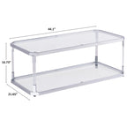 Tables basses chromées Table basse en verre avec étagère