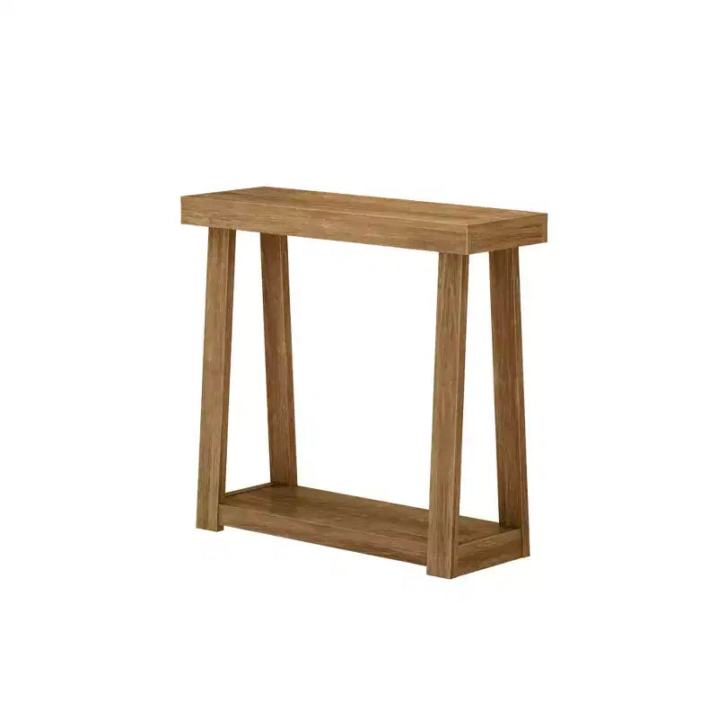 Console en bois massif Plank+Beam 36 avec rangement, table de canapé style ferme classique avec étagère, table d'entrée étroite pour couloir
