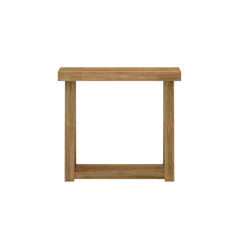Console en bois massif Plank+Beam 36 avec rangement, table de canapé style ferme classique avec étagère, table d'entrée étroite pour couloir