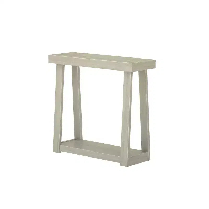 Console en bois massif Plank+Beam 36 avec rangement, table de canapé style ferme classique avec étagère, table d'entrée étroite pour couloir