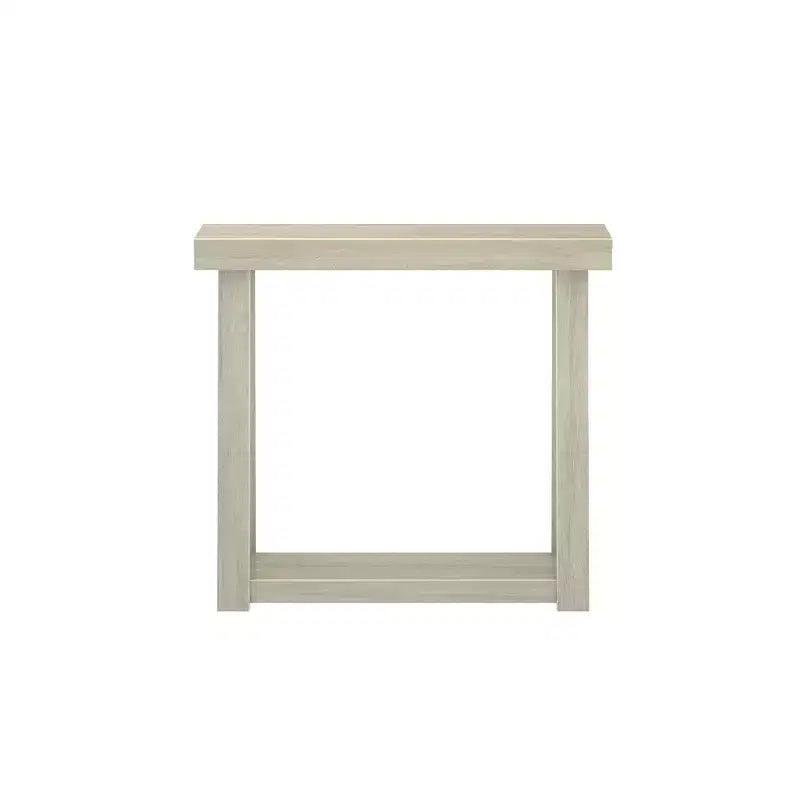 Console en bois massif Plank+Beam 36 avec rangement, table de canapé style ferme classique avec étagère, table d'entrée étroite pour couloir