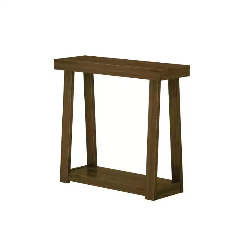 Console en bois massif Plank+Beam 36 avec rangement, table de canapé style ferme classique avec étagère, table d'entrée étroite pour couloir