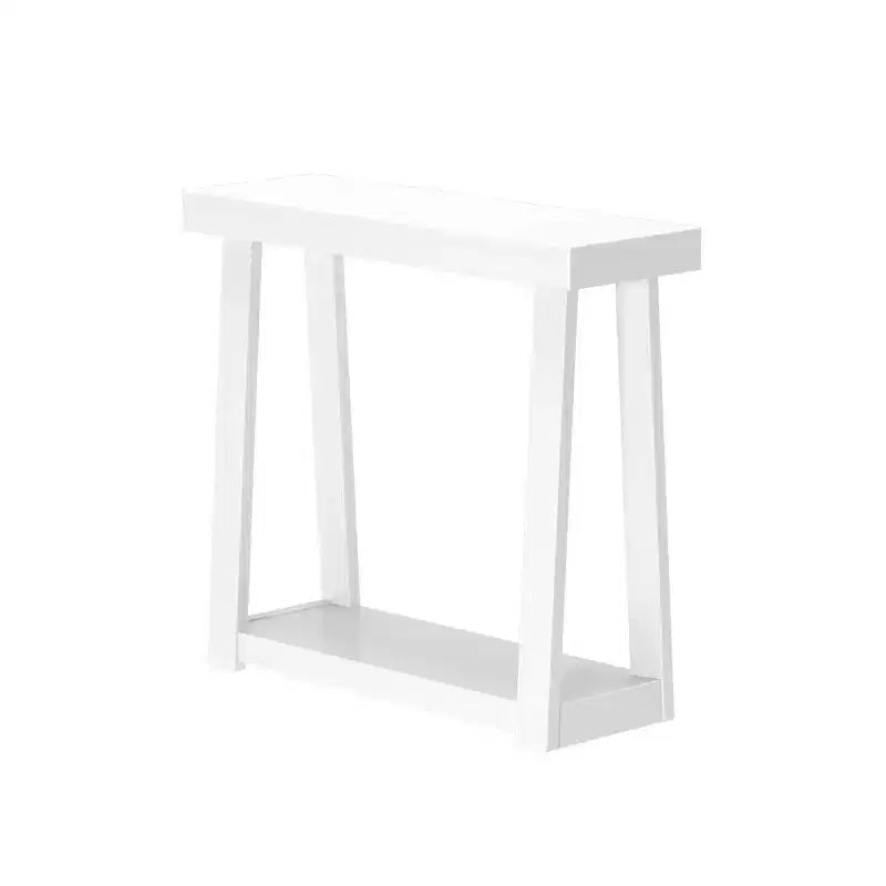 Console en bois massif Plank+Beam 36 avec rangement, table de canapé style ferme classique avec étagère, table d'entrée étroite pour couloir