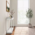 Console en bois massif Plank+Beam 36 avec rangement, table de canapé style ferme classique avec étagère, table d'entrée étroite pour couloir