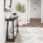 Console en bois massif Plank+Beam 36 avec rangement, table de canapé style ferme classique avec étagère, table d'entrée étroite pour couloir