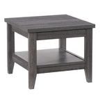 Table d'appoint Hollywood avec étagère, Gris foncé