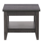 Table d'appoint Hollywood avec étagère, Gris foncé
