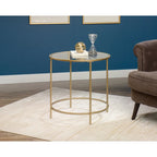 Table d'appoint ronde Int Lux or satiné