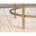 Table d'appoint ronde Int Lux or satiné