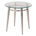 Table d'appoint en verre ronde Mid-Century Brooklyn