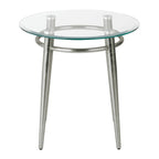 Table d'appoint en verre ronde Mid-Century Brooklyn
