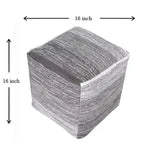 Sevita Distressed Gradation Grey Pouf Ottoman