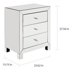 Table d'appoint à 3 tiroirs miroir Esmond par iNSPIRE Q Bold