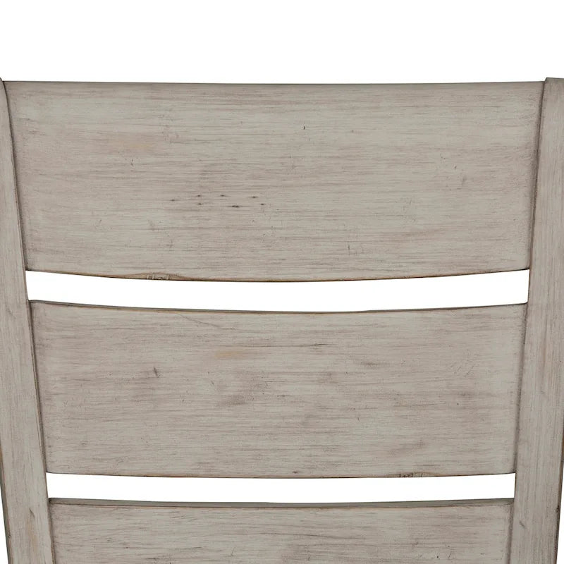 Farmhouse Reimagined Antique White with Chestnut Opt 5 Piece Trestle Table Set