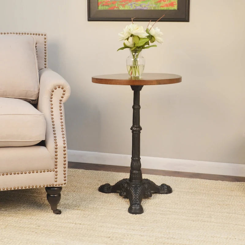 Carolina Living Brera Accent Table - Chestnut/Black
