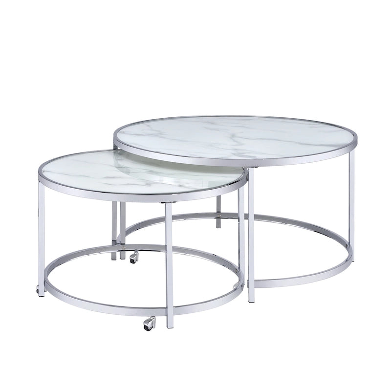 Steve Silver Realm Round 2 Piece Nesting Coffee Table
