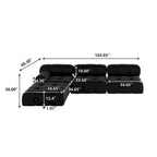 104 Convertible Modular Sectional Sofa, L-Shaped Minimalist Velvet Sofas Couches with Chaise Ottomans