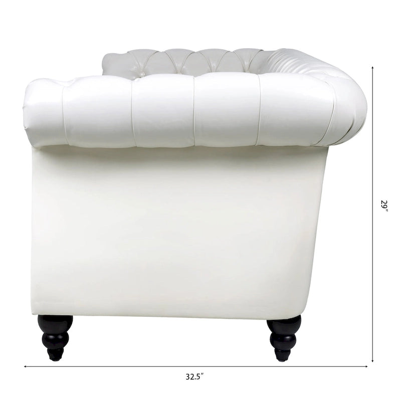 84 Chesterfield Rolled Arm 3 Seater Sofa