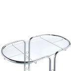 Daxton Modern Chrome Glass Top Serving Cart with Casters by Furniture of America