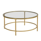 Carolina Living Verazano Faux Marble Top 36 Round Coffee Table - Gold