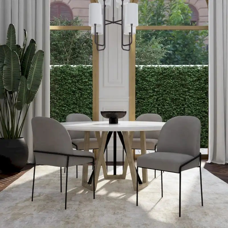 Chaise de salle à manger HomePop moderne rembourrée en velours - paquet individuel