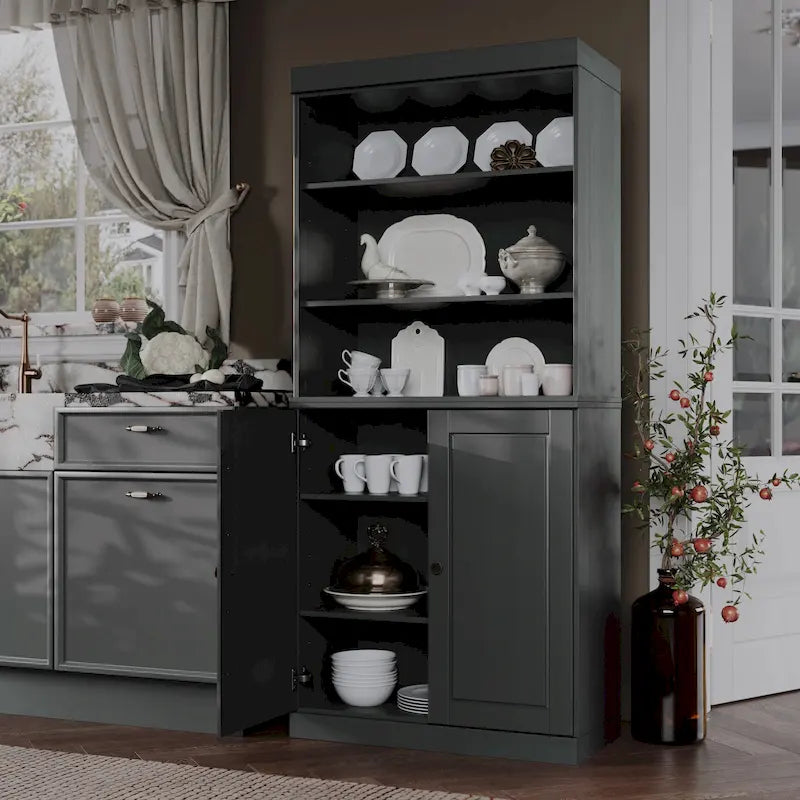 Garde-manger de cuisine 100 % bois massif 32 po avec 2 portes par Palace Imports