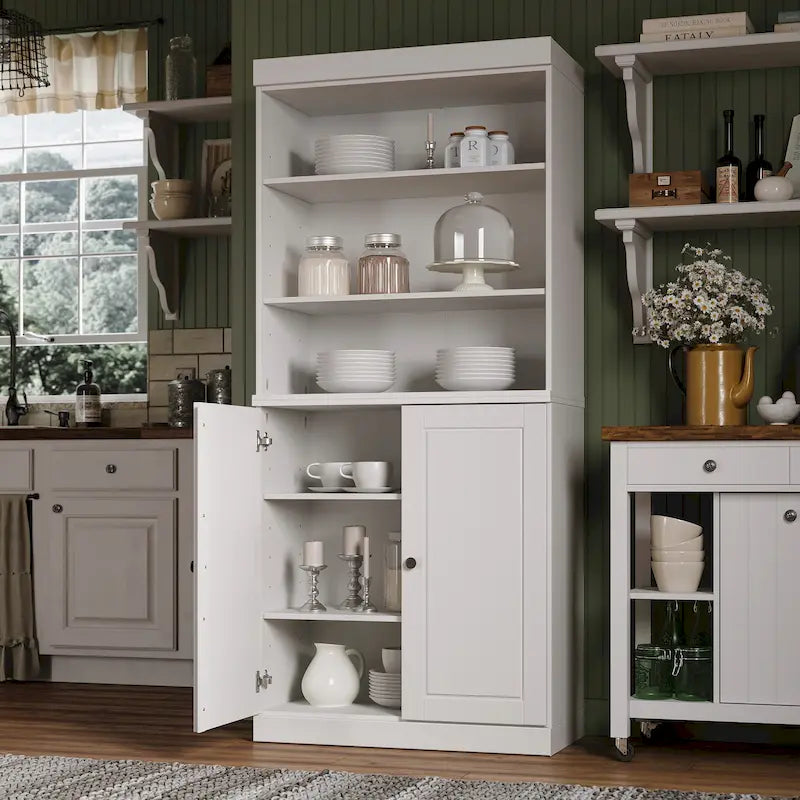 Garde-manger de cuisine 100 % bois massif 32 po avec 2 portes par Palace Imports