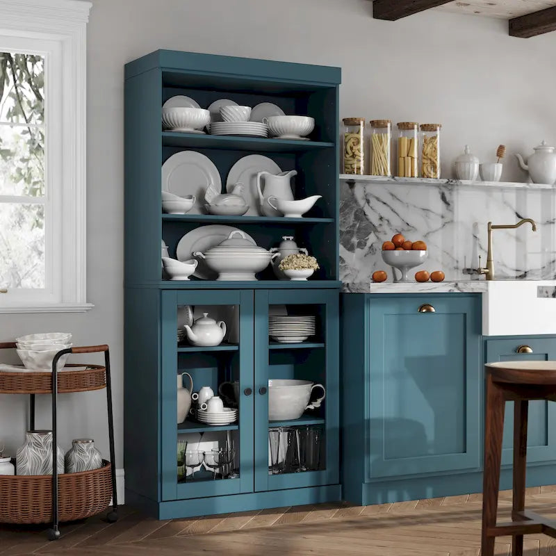 Garde-manger de cuisine 100 % bois massif 32 po avec 2 portes par Palace Imports