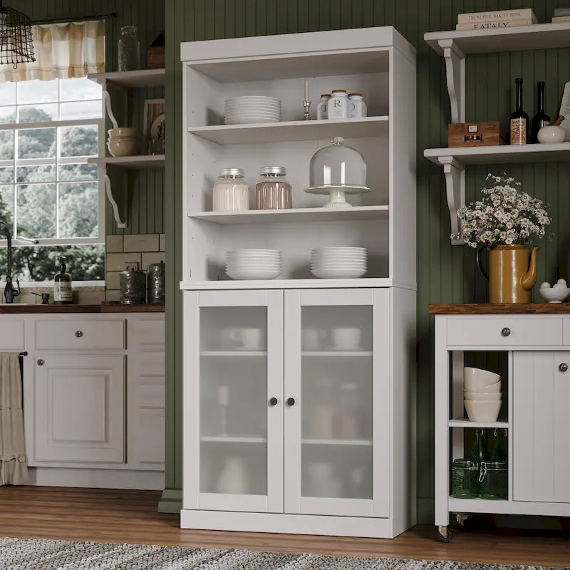 Garde-manger de cuisine 100 % bois massif 32 po avec 2 portes par Palace Imports