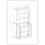 Garde-manger de cuisine 100 % bois massif 32 po avec 2 portes par Palace Imports