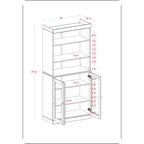 Garde-manger de cuisine 100 % bois massif 32 po avec 2 portes par Palace Imports