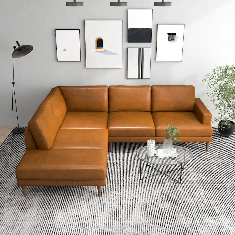Harman Modern Living Room Fabric Corner Sectional Couch