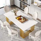 Table de salle à manger moderne pour 6-8 personnes, 180 cm de long, blanche